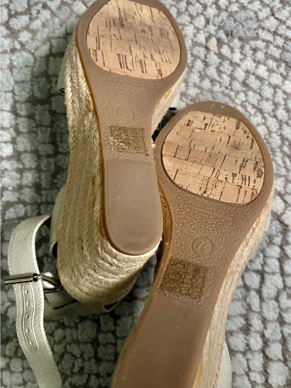 J. Crew Cream Strappy Canvas Espadrille Wedge Sandals